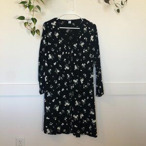 Old Navy Black Floral Dress EUC Size M